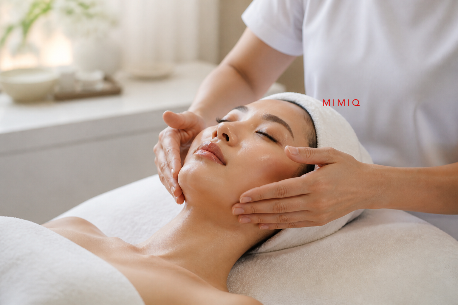 MIMIQ therapist performing a treatment related to best facial Bangkok