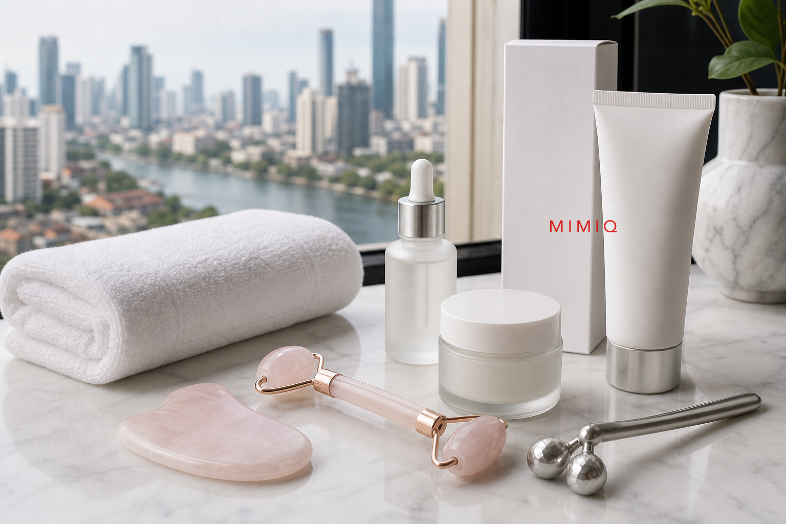 MIMIQ tools and towels for face yoga vs face workout Bangkok