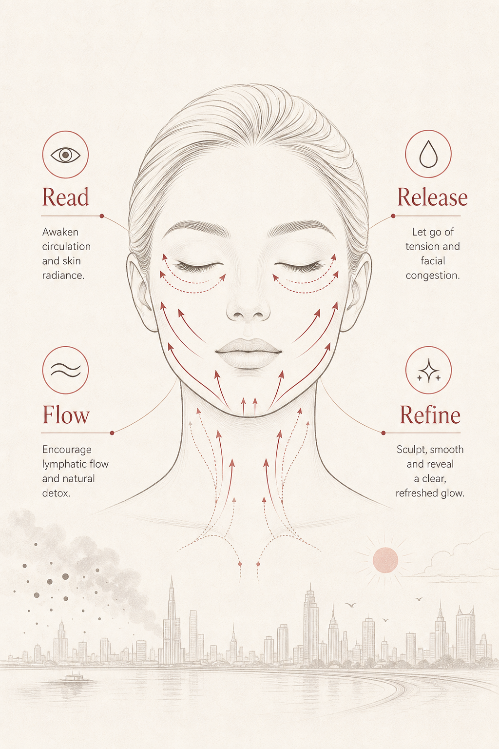 MIMIQ infographic explaining the method for facial detox Bangkok