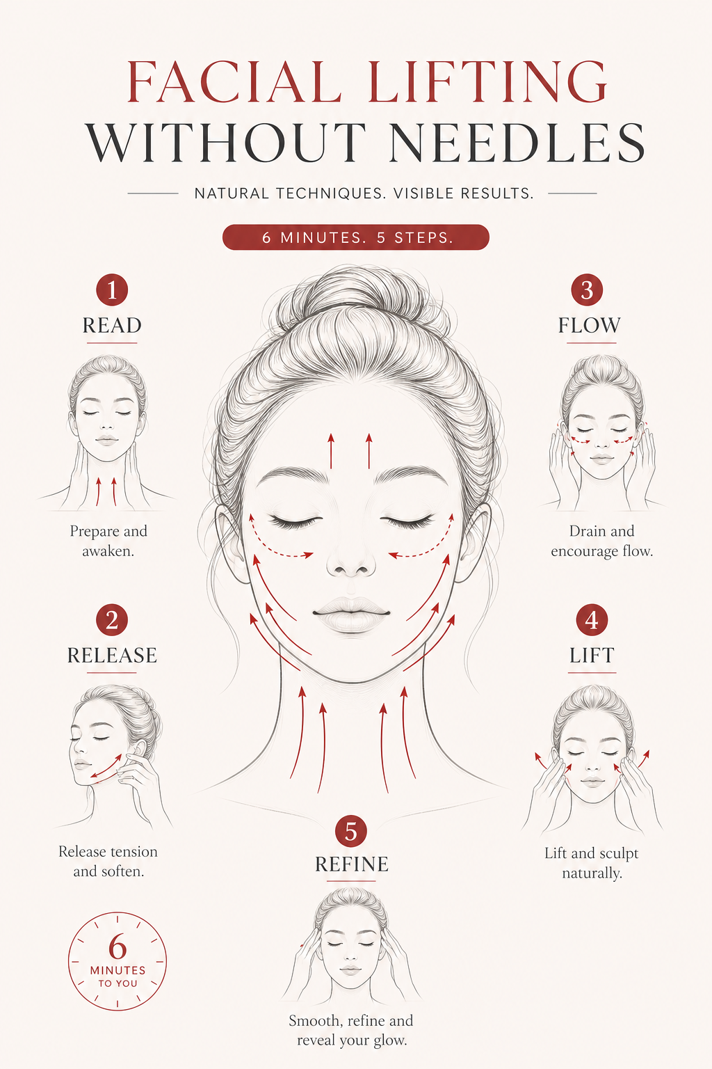 MIMIQ infographic explaining the method for facial lifting Bangkok