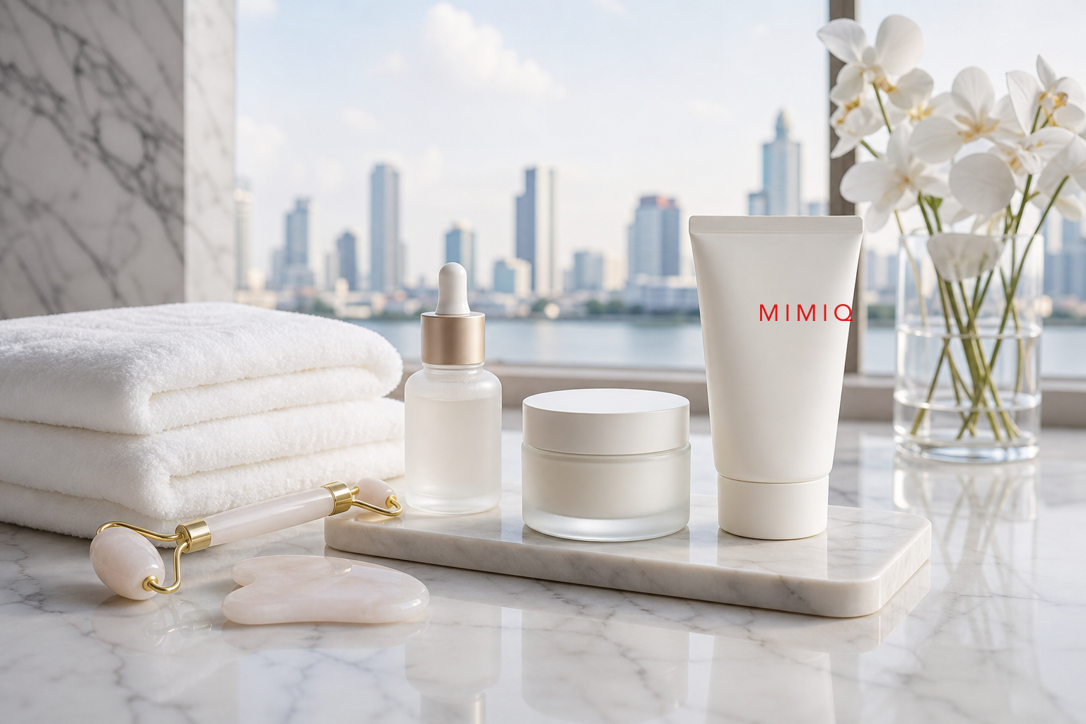 MIMIQ tools and towels for sleepless night face recovery Bangkok